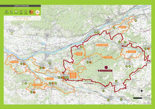 Carnets chevauchees - carte generale - randonnées équestres Azay-le-Rideau Chinon Val de Loire - Touraine