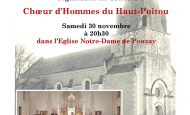 Concert Choeur d'Hommes du Haut-Poitou Pouzay 30 novembre 2024