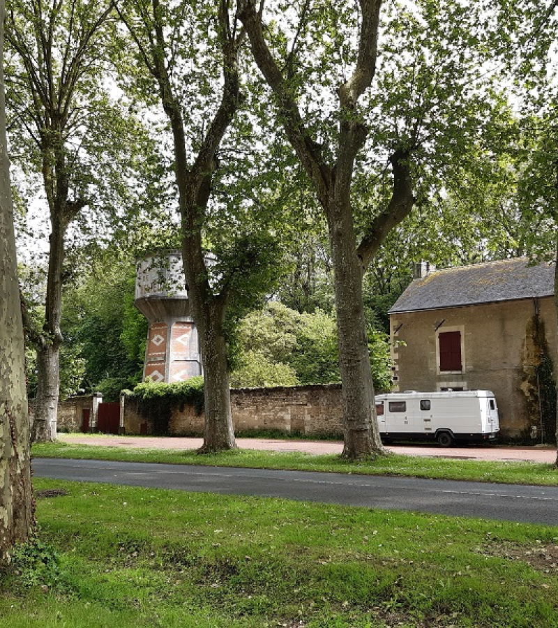 Camper van area - Richelieu, Loire Valley, France.