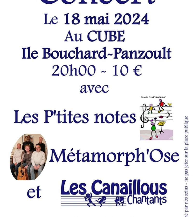Concert les Canaillous Chantants au Cube L'Ile Boucahrd panzoult 18 mai 2024