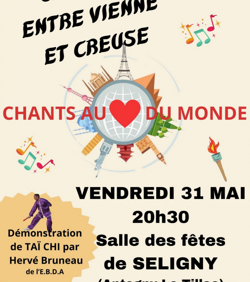 Concert chorale Entre Vienne et Creuse Séligny Antogny le Tillac 31 mai 2024